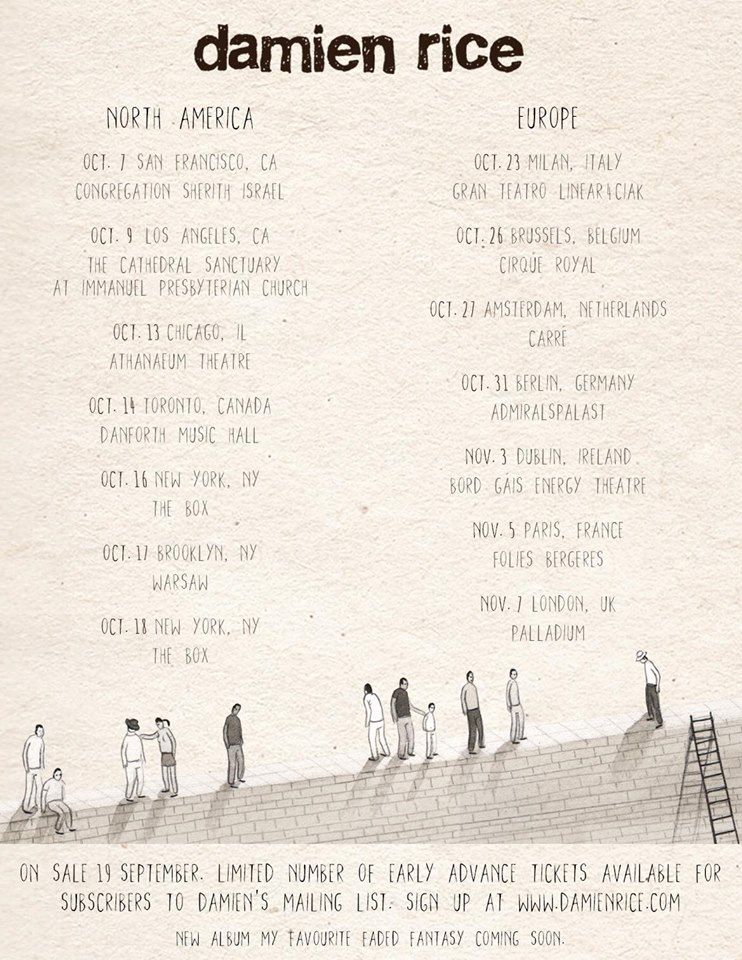Damien Rice 2014 Fall Tour-promo