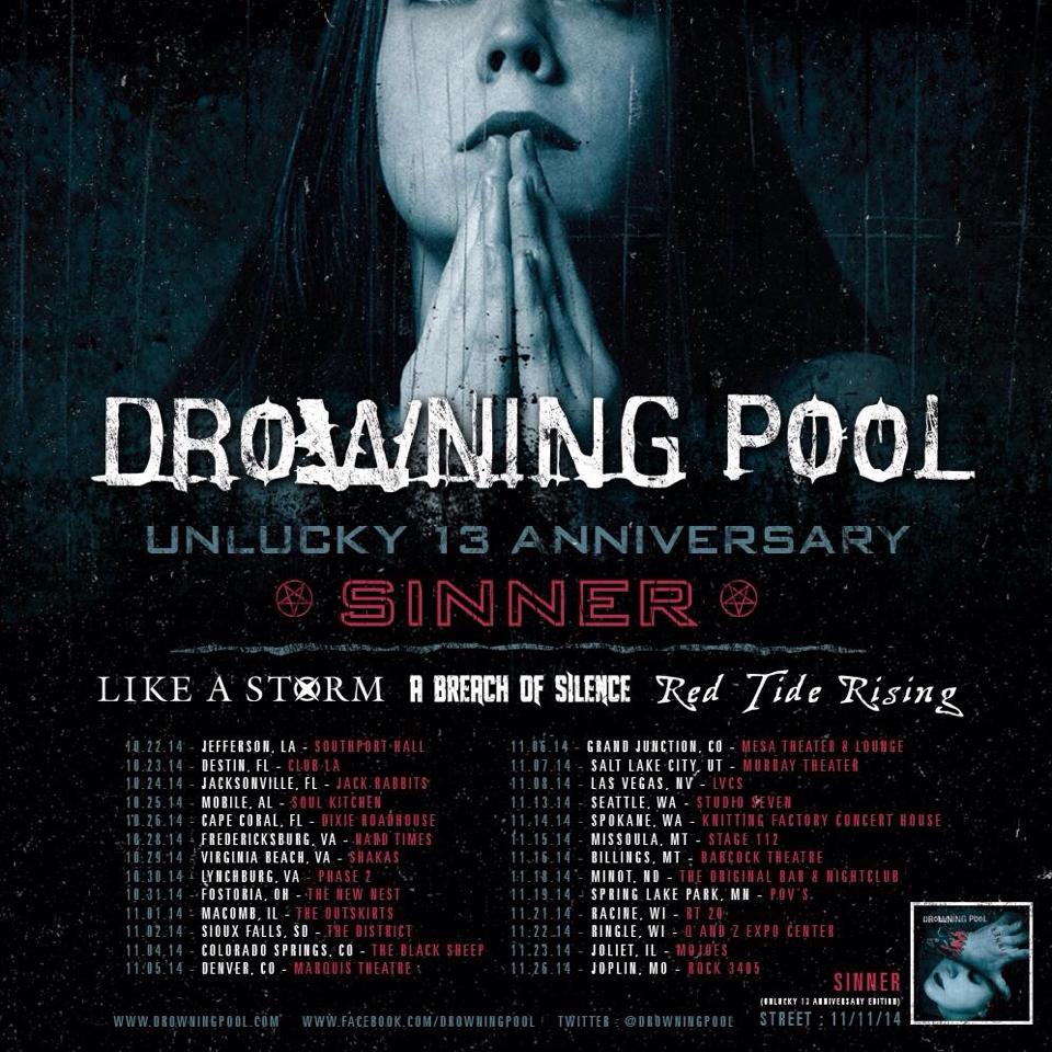 Drowning Pool Unlucky 13 Anniversary - poster