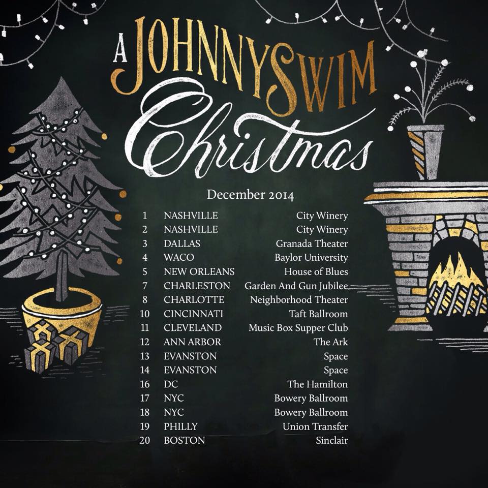 A JOHNNYSWIM Christmas Tour 2014 - poster