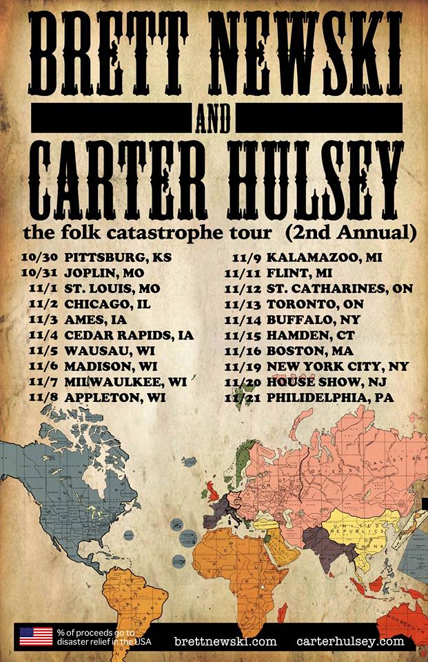 Carter Hulsey - The Folk Catastrophe Tour - poster