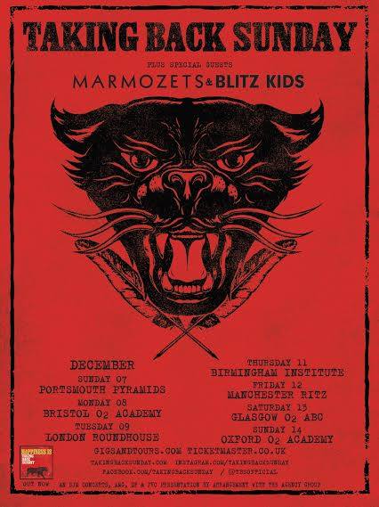 Taking Back Sunday - UK Tour - poster