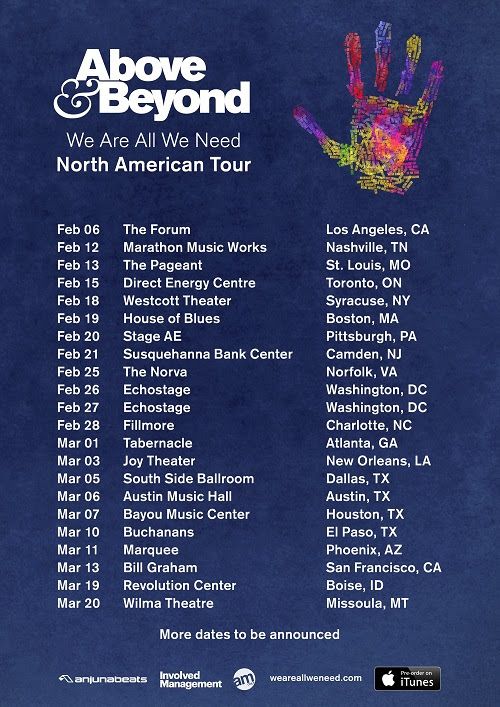 Above & Beyond - We Are All We Need Tour - poster