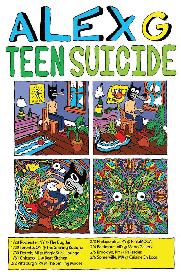 Alex G - Co-headlining U.S. Tour with Teen Suicide - poster