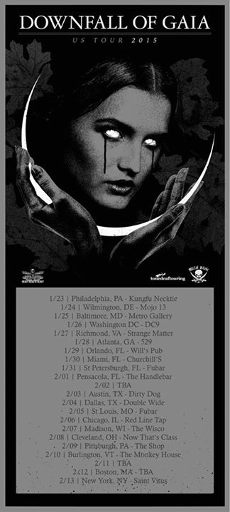 Downfall of Gaia - U.S. Winter 2015 Tour - poster