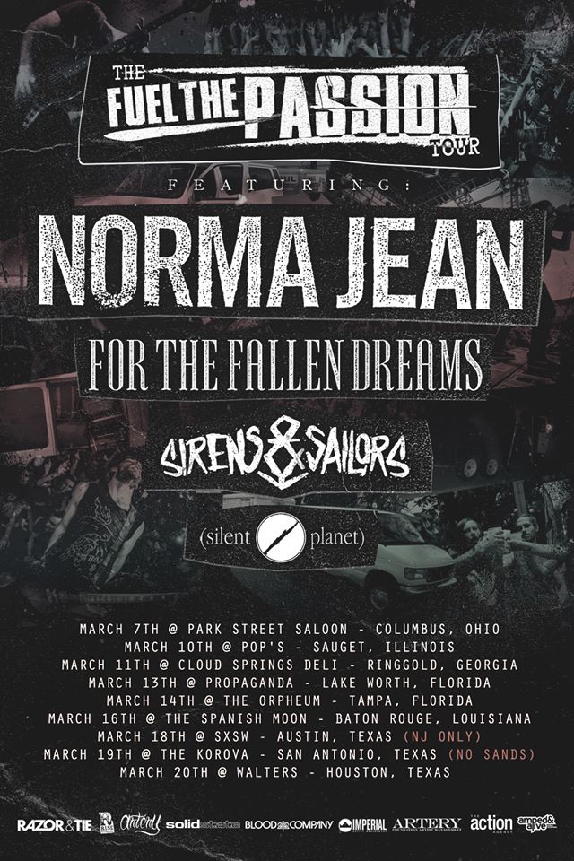 Norma Jean - The Fuel The Passion Tour 2015 - poster