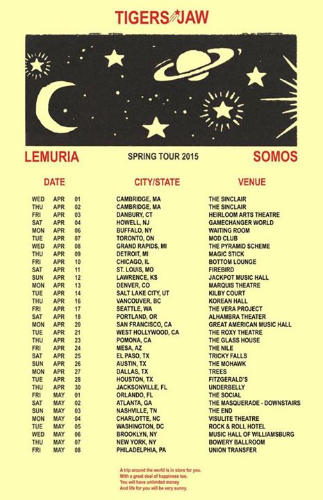 Tigers Jaw - Spring Tour - 2015 - Poster