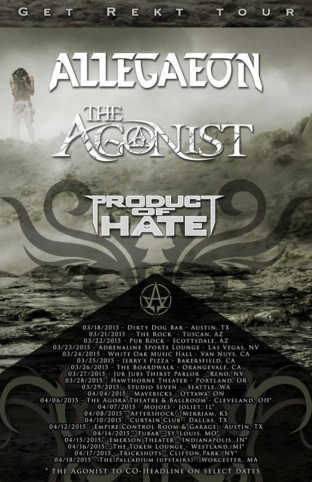 Allegaeon - Get Rekt Tour 2015 - poster