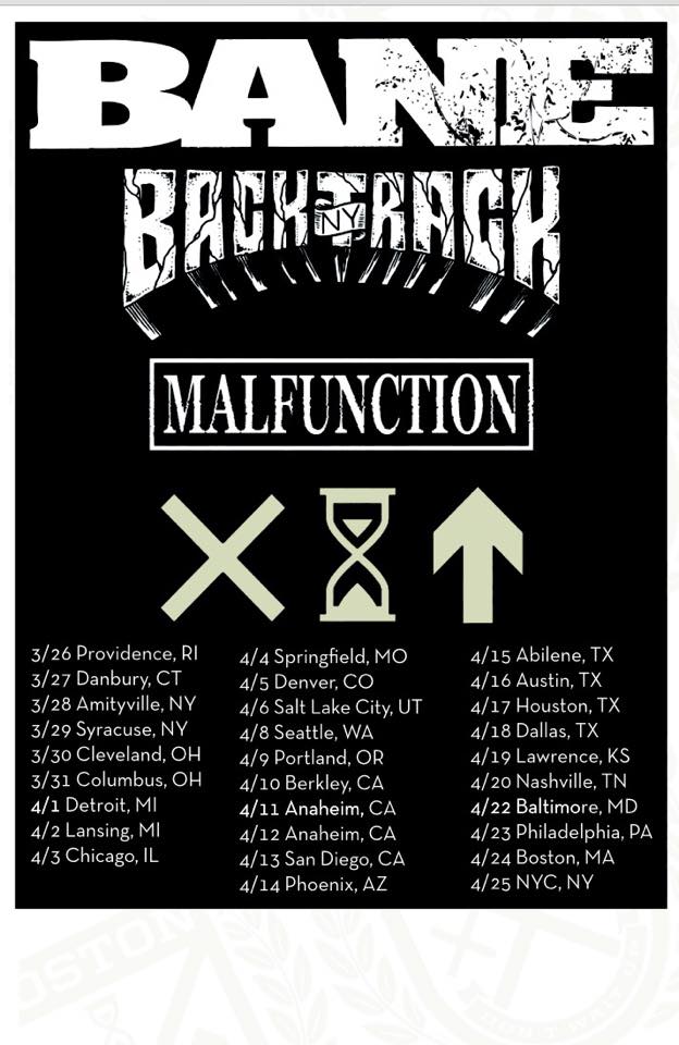 Bane - U.S. tour 2015 - poster