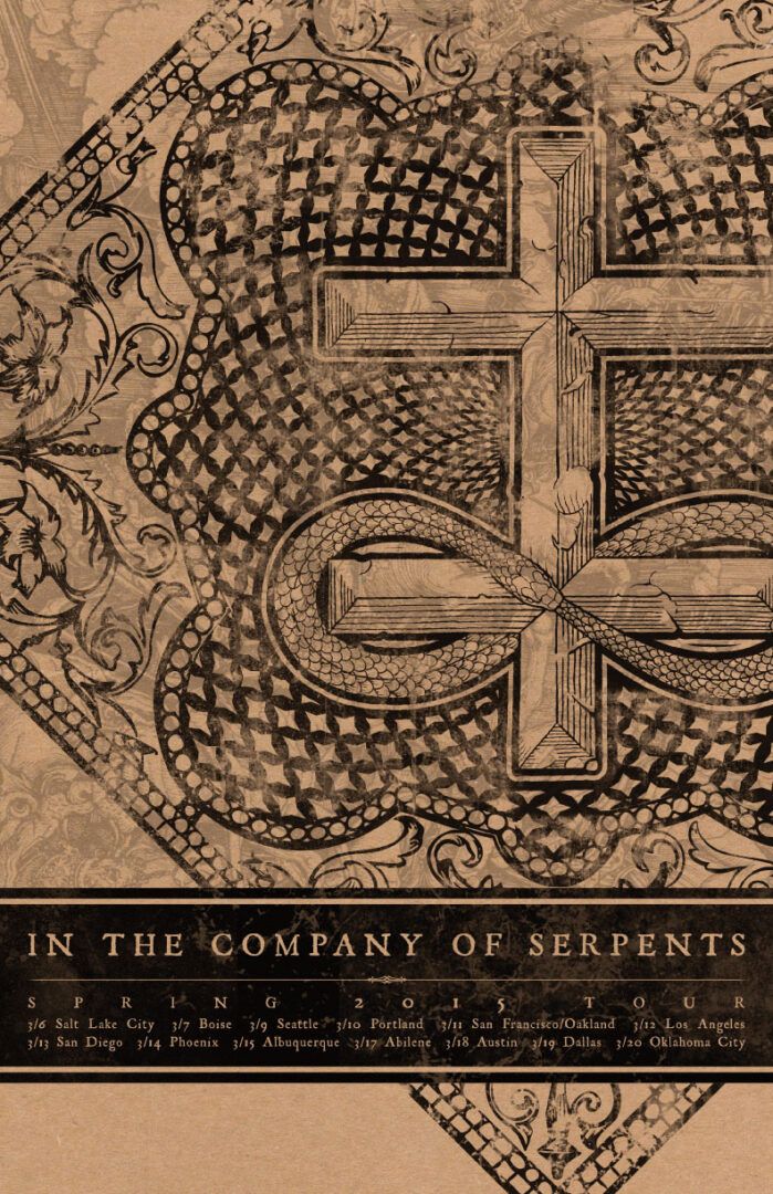 In The Company Of Serpents - West Coast Tour - 2015 - Poster
