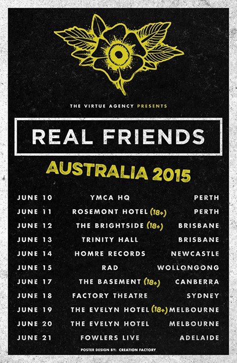 Real Friends - Australia Tour - Poster - 2015