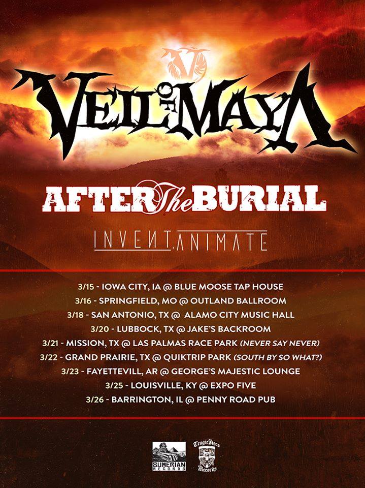 Veil Of Maya - Spring U.S. Tour 2015 - poster
