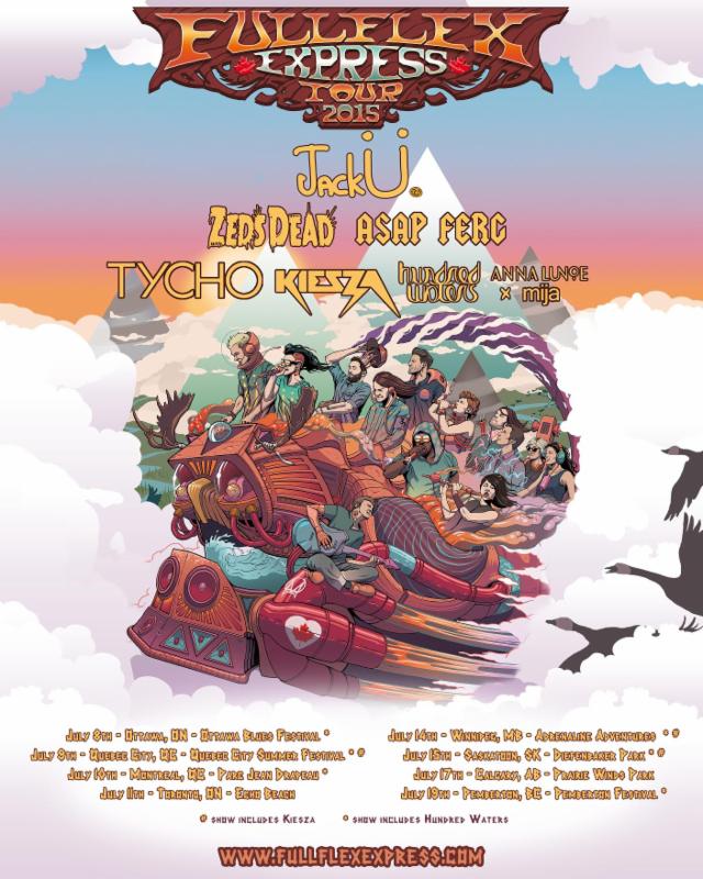 Skrillex - Full Flex Express Tour Lineup 2015 - poster