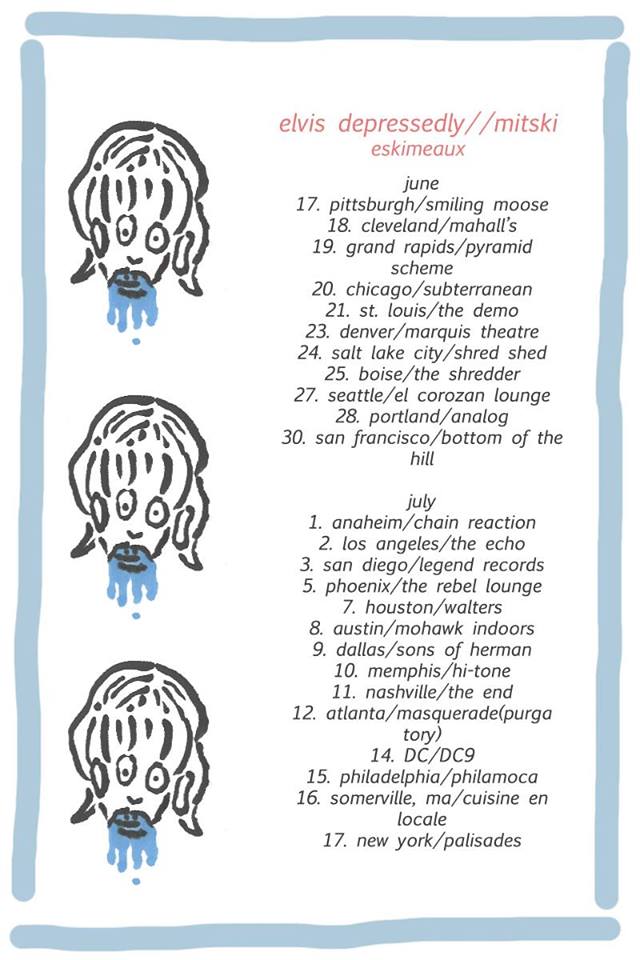 Elvis Depressedly - Co-Headlining U.S. Tour With Mitski - poster