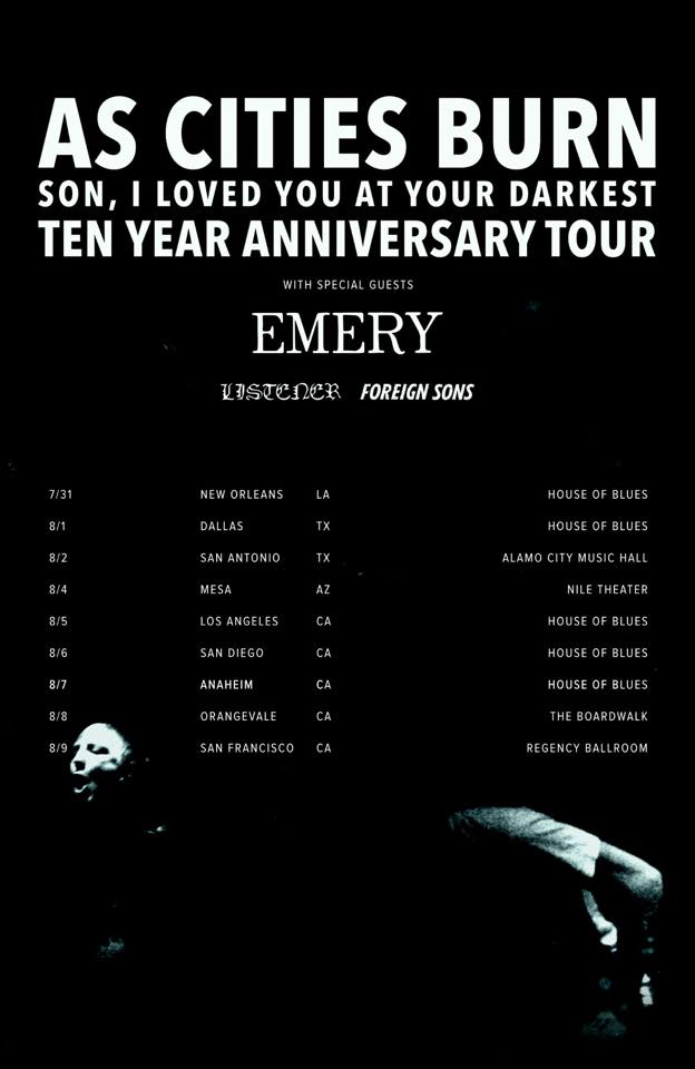 As Cities Burn - 10 Year Anniversary Tour - poster
