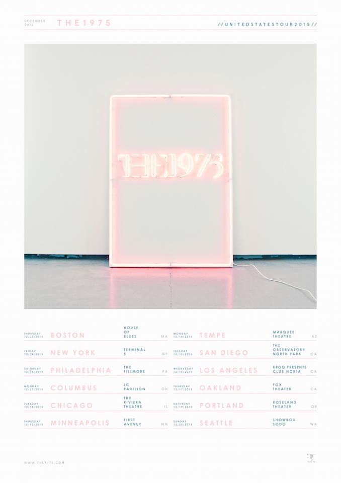 The 1975 - U.S. December Tour 2015 - poster