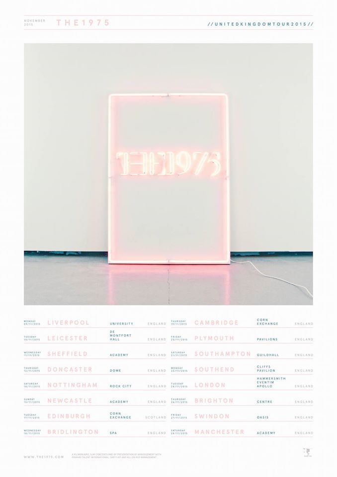 The 1975 - UK November Tour 2015 - poster