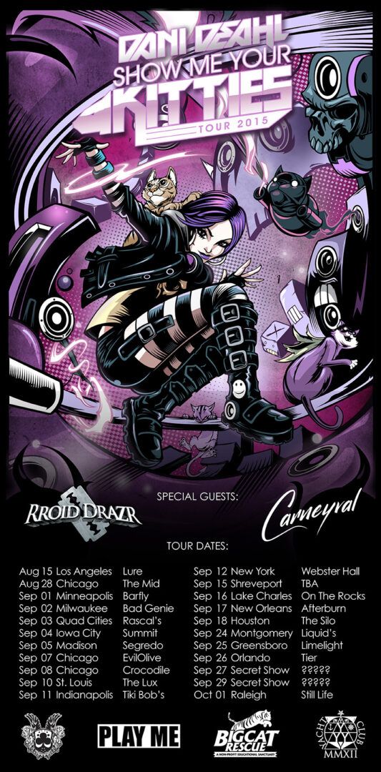 Dani Deahl - Show Me Your Kitties U.S. Tour - 2015 Tour Poster