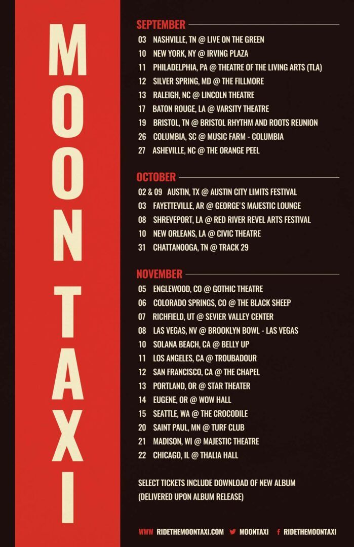 Moon Taxi - Additional Fall Dates - 2015 Tour Poster