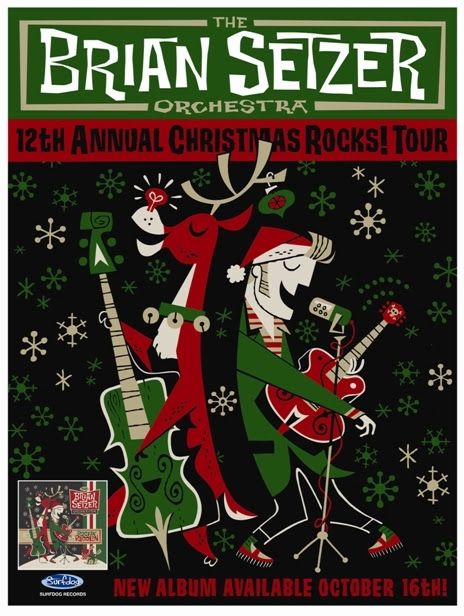 The Brian Setzer Orchestra - 12th Annual Christmas Rocks! Tour - 2015 Tour Poster