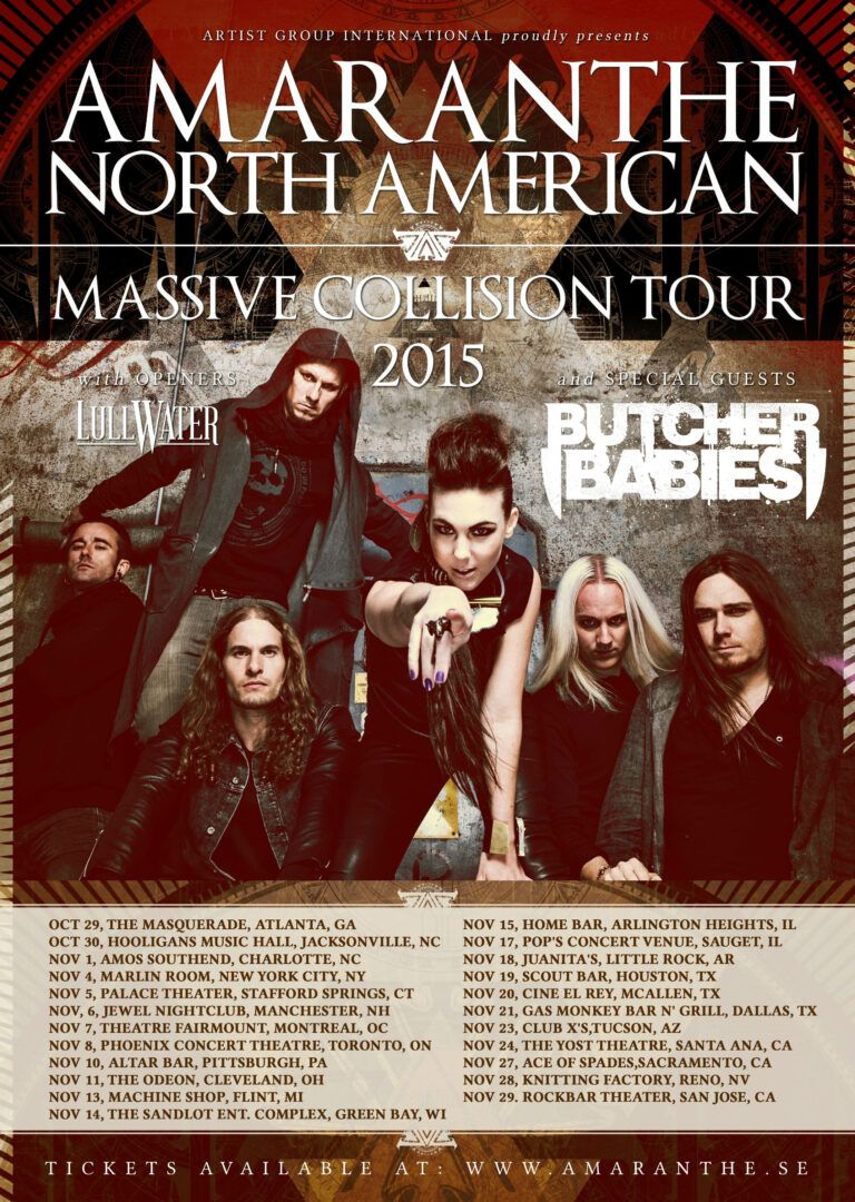 Amaranthe - Massive Collision Tour 2015 - poster