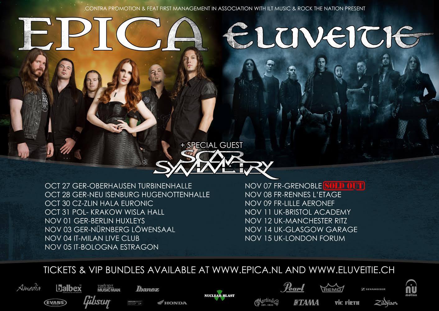 Epica - Ultimate Enigma European Tour - 2015 Tour Poster