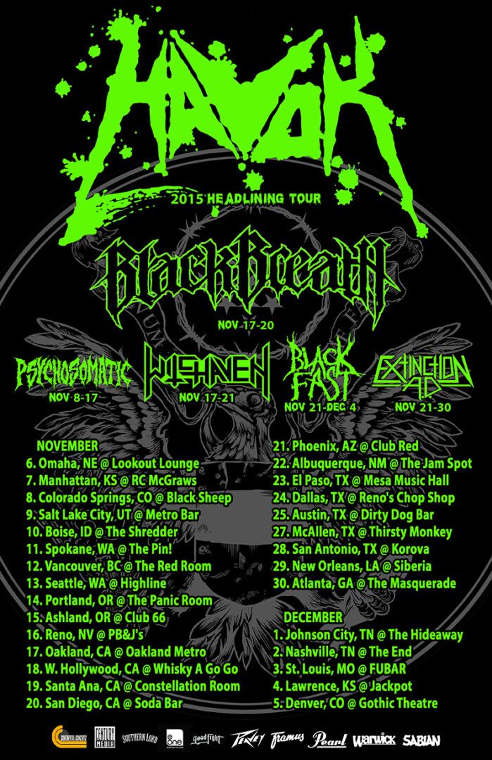 Havok - U.S. Fall Tour