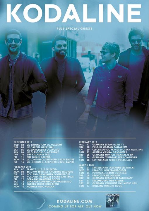 Kodaline - European Winter Tour 2015 and 2016 - poster