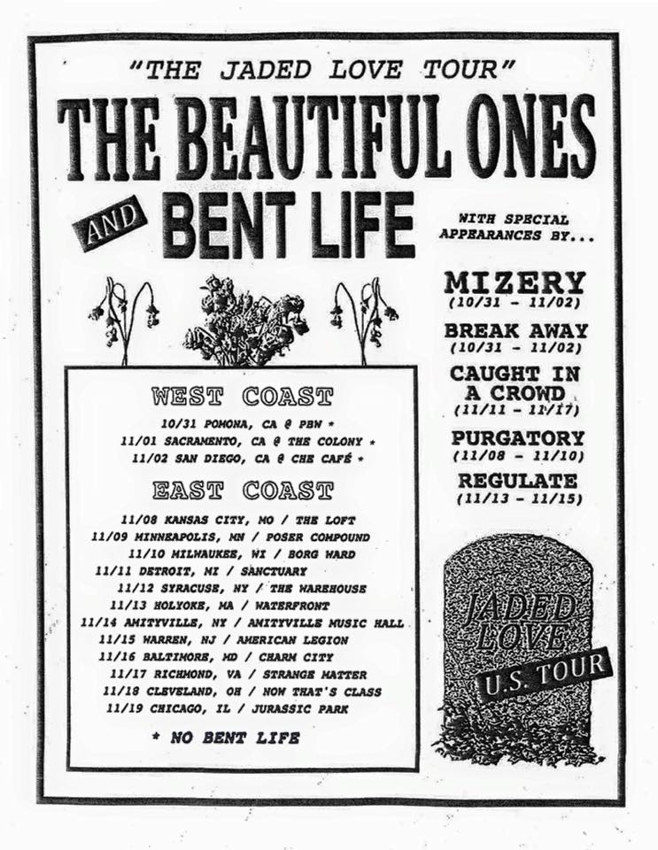 The Beautiful Ones and Bent Life - Jaded Love Tour - 2015 Tour Poster