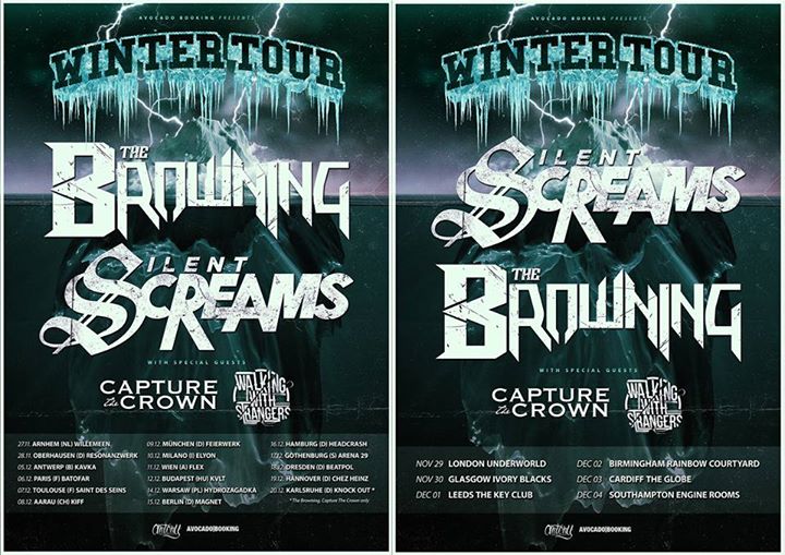 The Browning and Silent Screams - European Winter Tour - 2015 Tour Poster