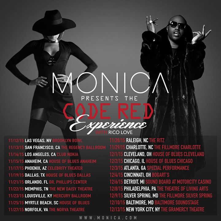 Monica - Code Red Experience Tour - 2015 Tour Poster