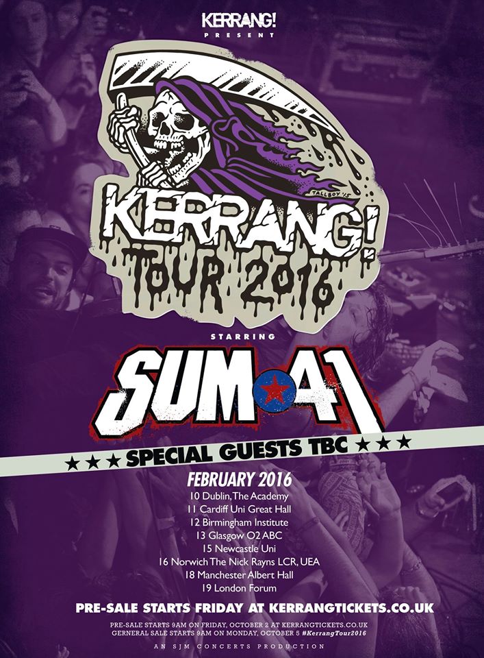 Sum 41 - Kerang! Tour 2016 - poster