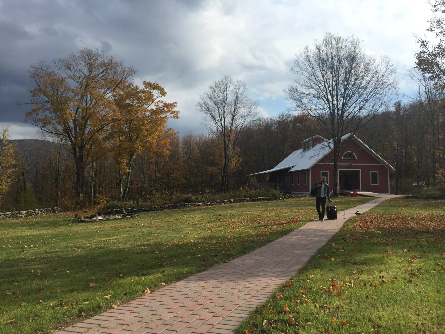 Andrew walking in from our place of refuge 