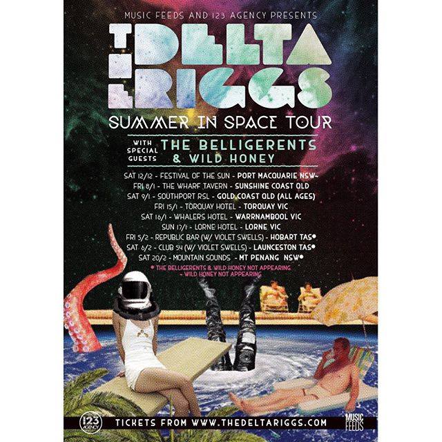 The Delta Riggs - Summer in Space Australian Tour - 2016 Tour Poster