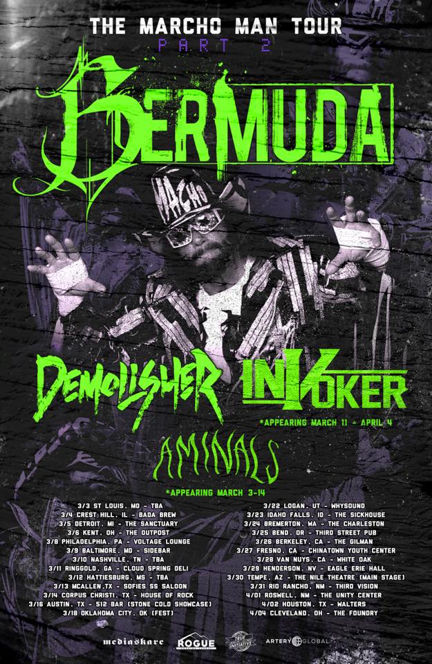 Bermuda - The Macho Man Tour - 2016 U.S. Tour Poster