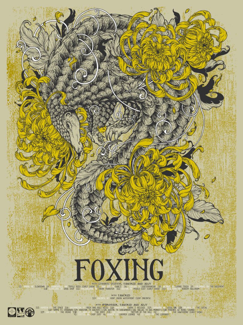 Foxing - 2016 U.S. Tour - 2016 Tour Poster