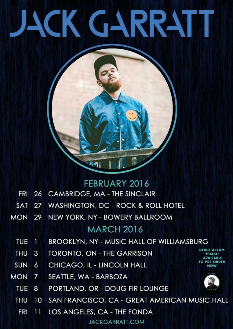 Jack Garratt - 2016 North American Tour - 2016 Tour Poster
