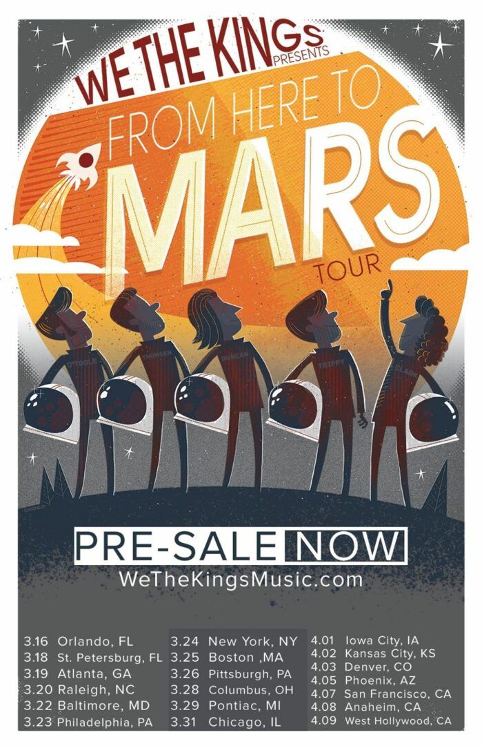 We The Kings - From Here To Mars Tour - poster