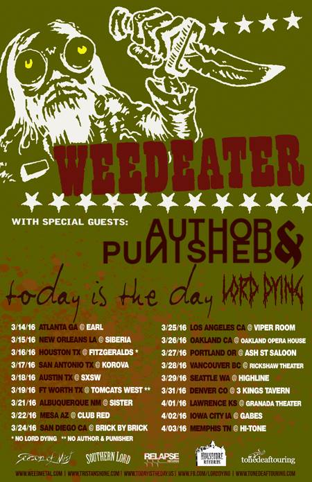 Weedeater - 2016 U.S. Tour - 2016 Tour Poster