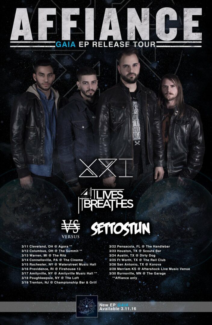 Affiance - GAIA EP Release Tour - poster