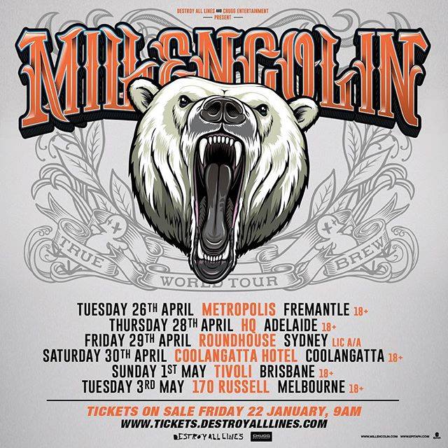 Millencolin-True Brew Australian tour 2016-poster