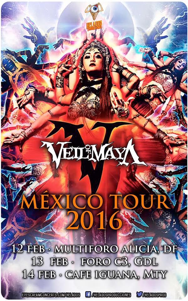 Veil Of Maya-Mexico Tour-poster