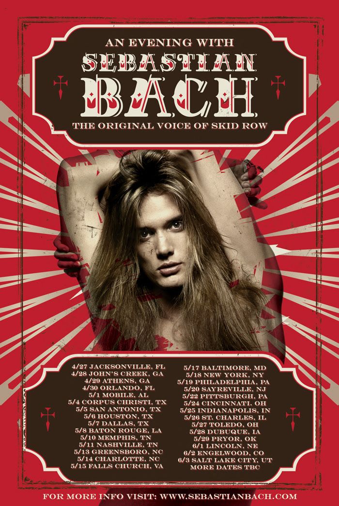 Sebastian Bach - An Evening With Sabastian Bach Tour - Poster
