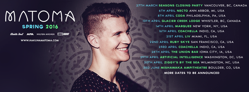 Matoma - Spring North American Tour - 2016 Tour Poster