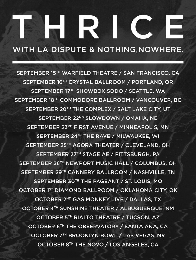 Thrice - North American Tour - 2016 Tour Poster