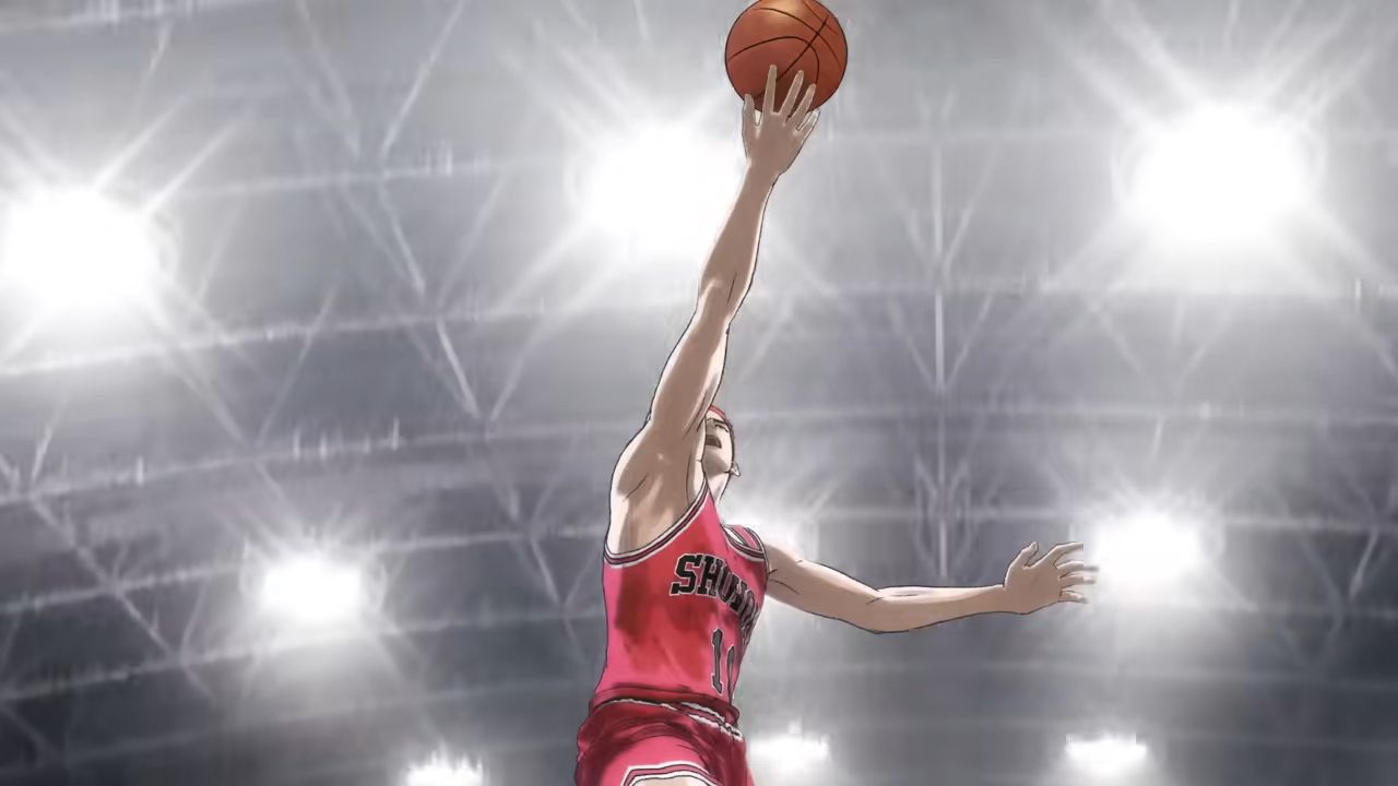 sakuragi with basketball and lights