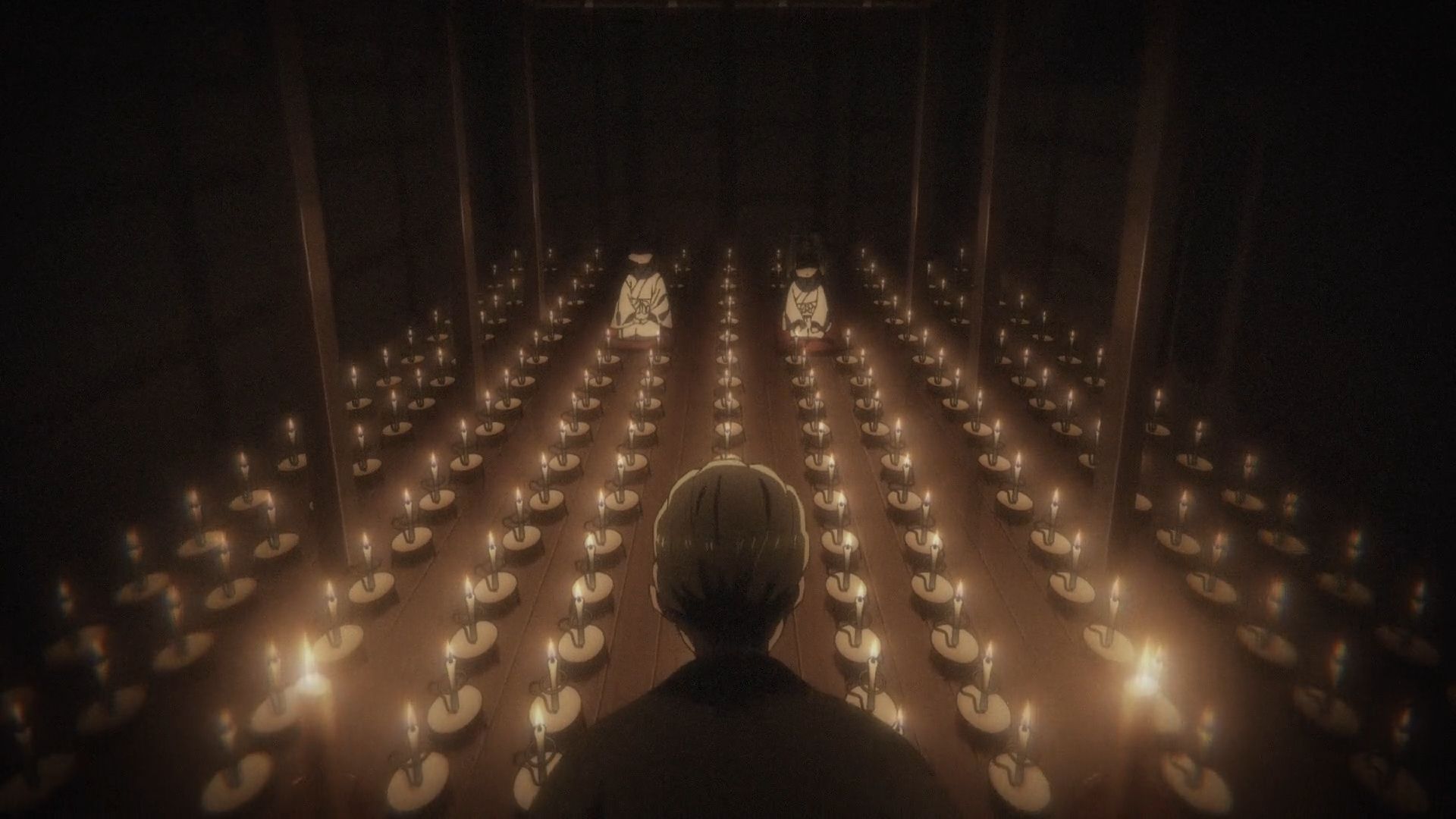 children in room of candles