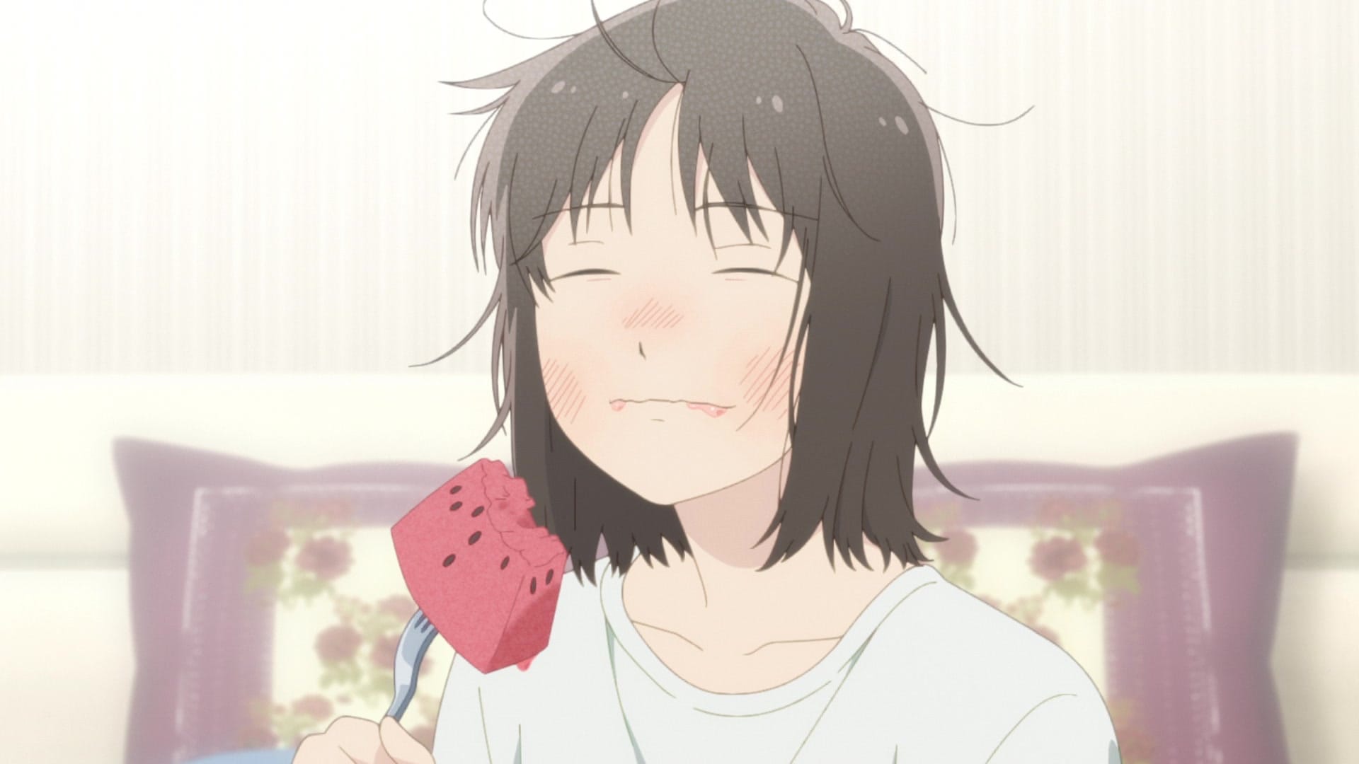 skip and loafer mitsumi eats watermelon