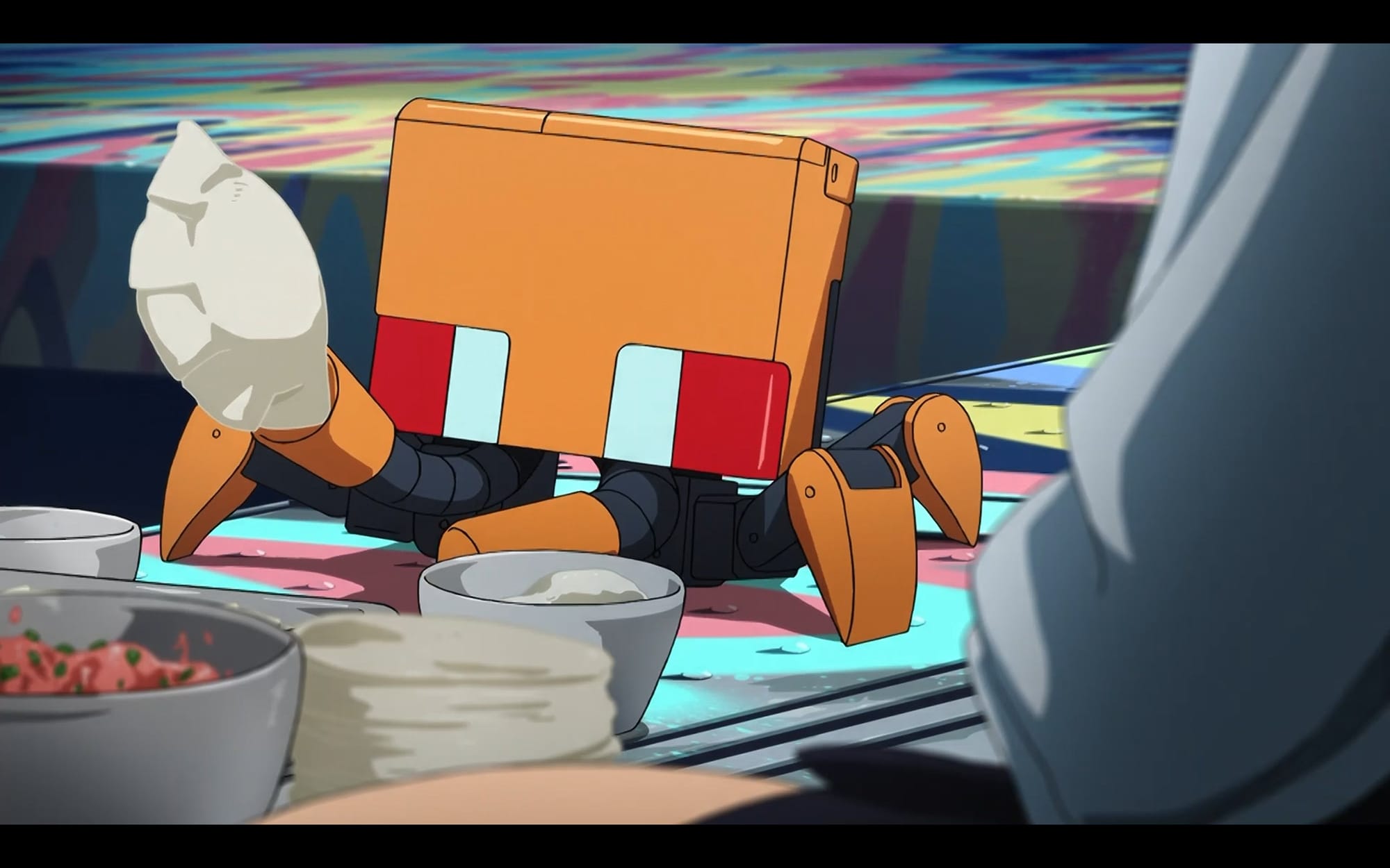 square robot makes a dumpling