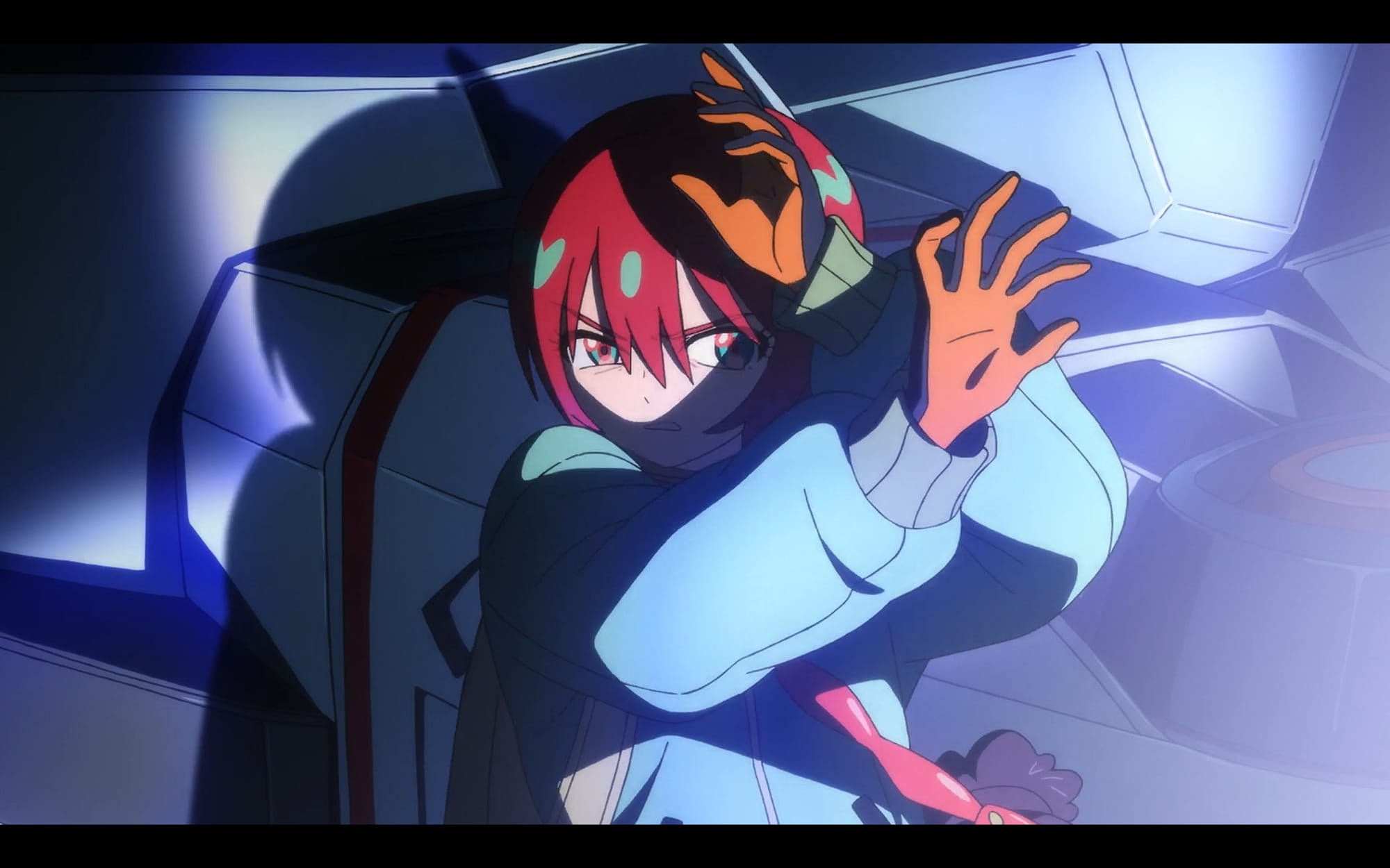 machu shields her eyes from the spotlight