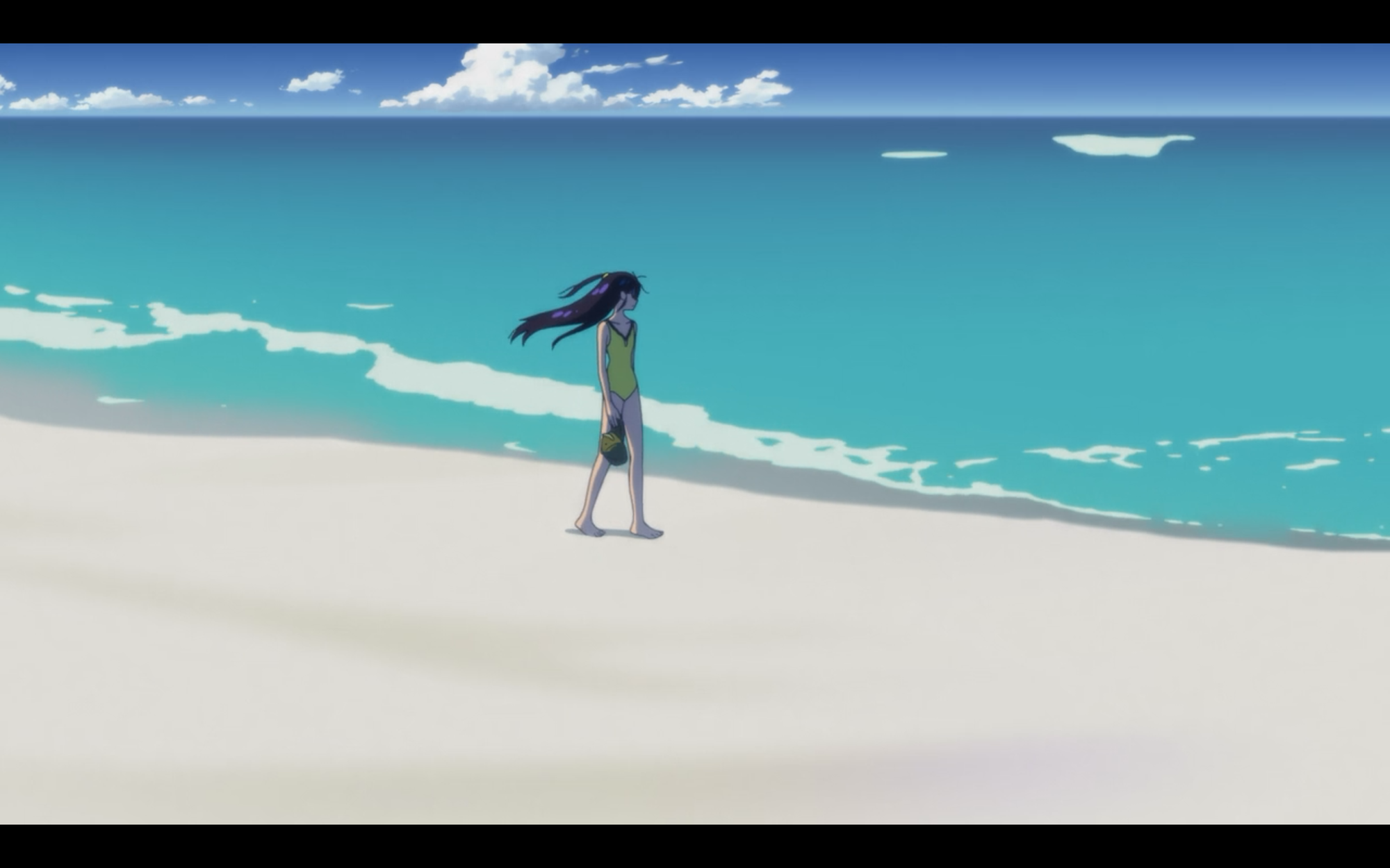nyaan walks along the beach on earth